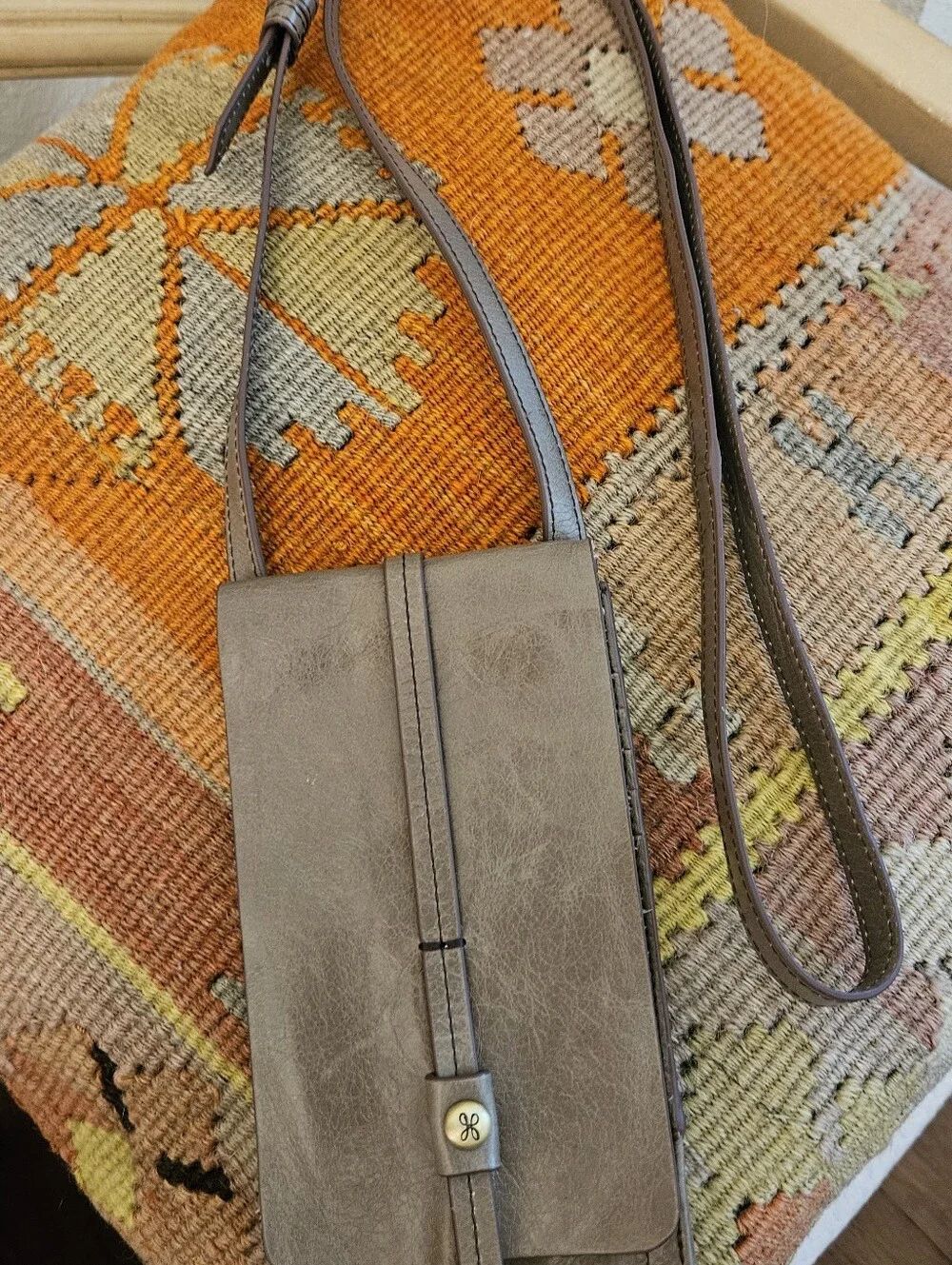 HOBO Brown Leather Crossbody Phone Bag